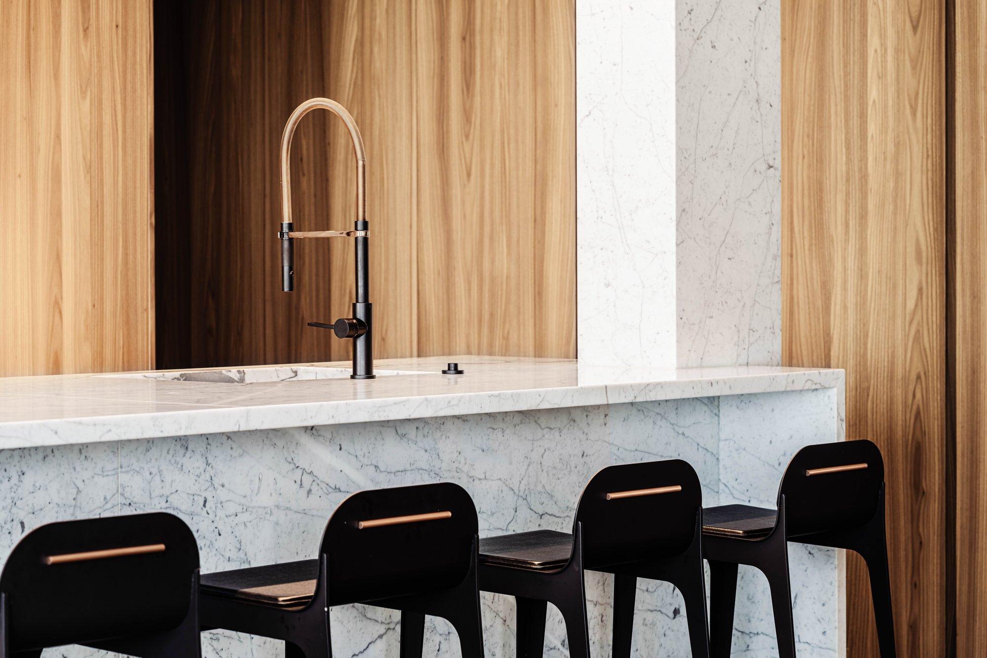 Italian kitchen detail with custom paneling made in Italy
